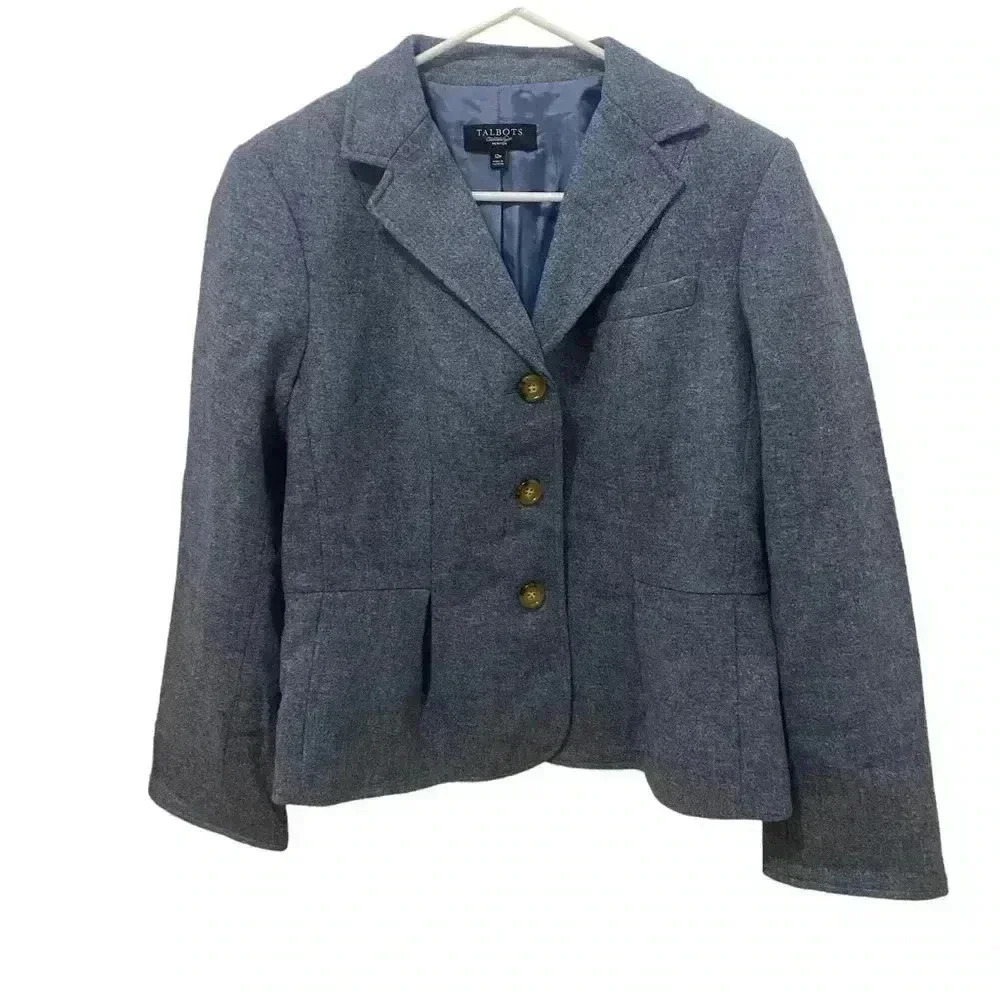 Talbots 100% Wool Blazer Size Medium Petite